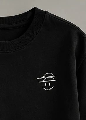 Hat on Hat prototype tee: Inverse, Black tee, white mark